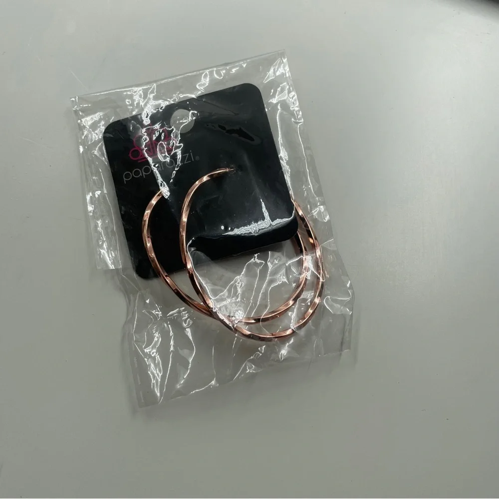 Paparazzi Copper Hoop Earring - Picture 6 of 6